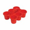 Deflecto Little Artist Antimicrobial Six-Cup Caddy, Red 39509RED